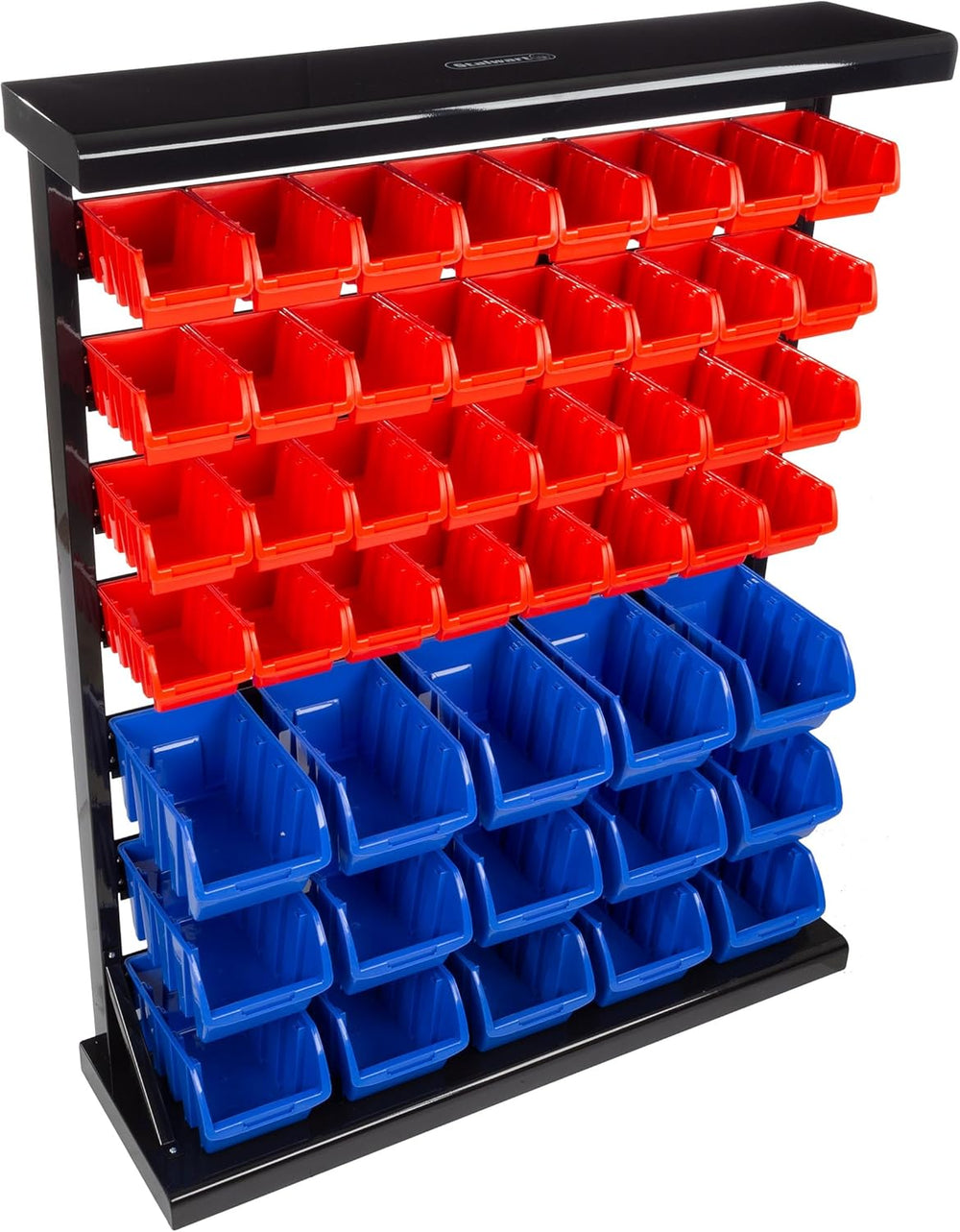47-Bin Garage Organization Rack (15 Large, 32 Small) - Tabletop or Wall Mount...