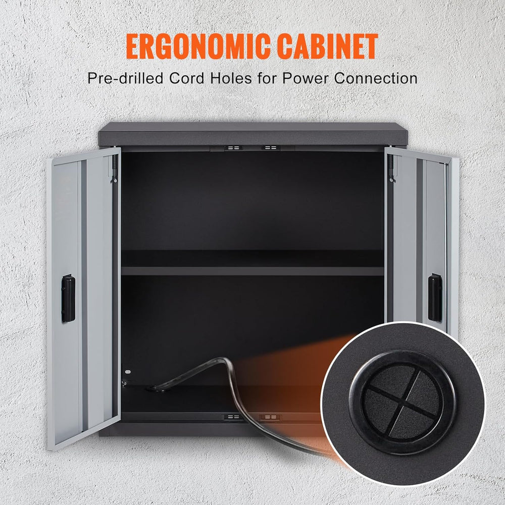 VEVOR Foldable Wall Cabinet, Metal Garage Locker Mounted 26" Small Tool ...
