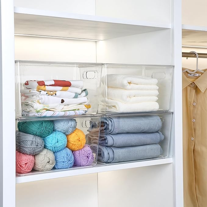 Vtopmart 8 Pack Clear Stackable Storage Bins