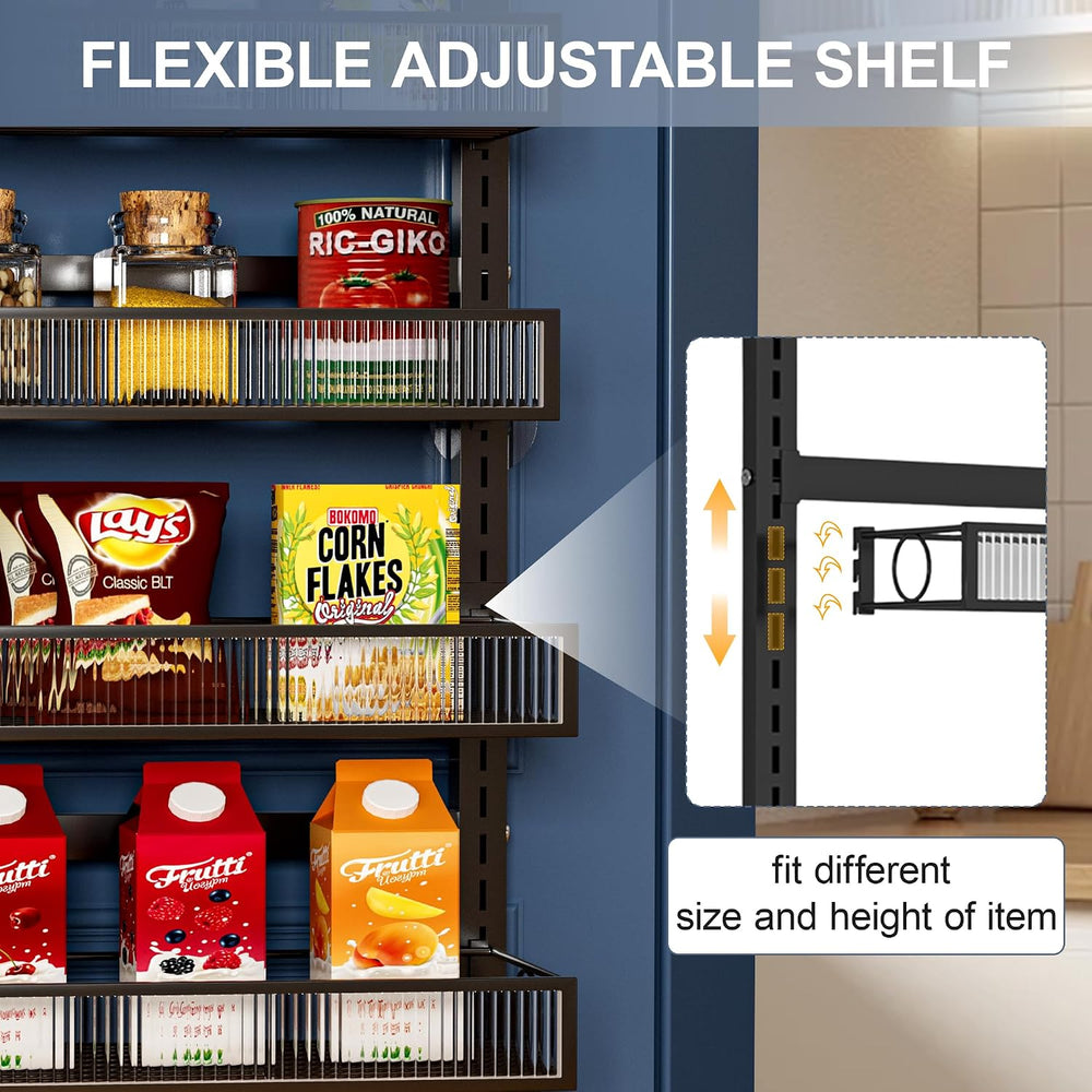 Over the Door Pantry Organizer 8 Tiers Hanging Door or Wall Mounted Spice Rac...