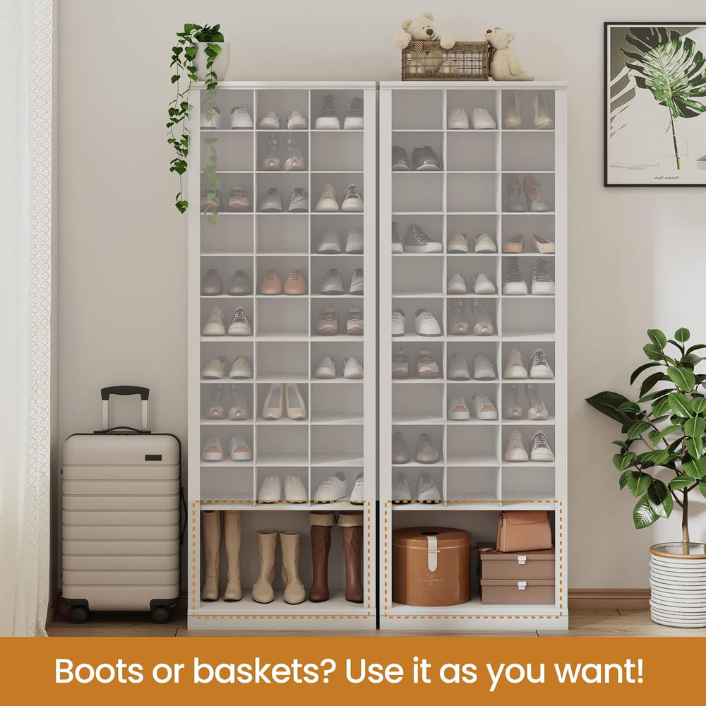 Hzuaneri 11 Tiers Shoe Storage Cabinet, Tall Shoes Cabinet with Cubby