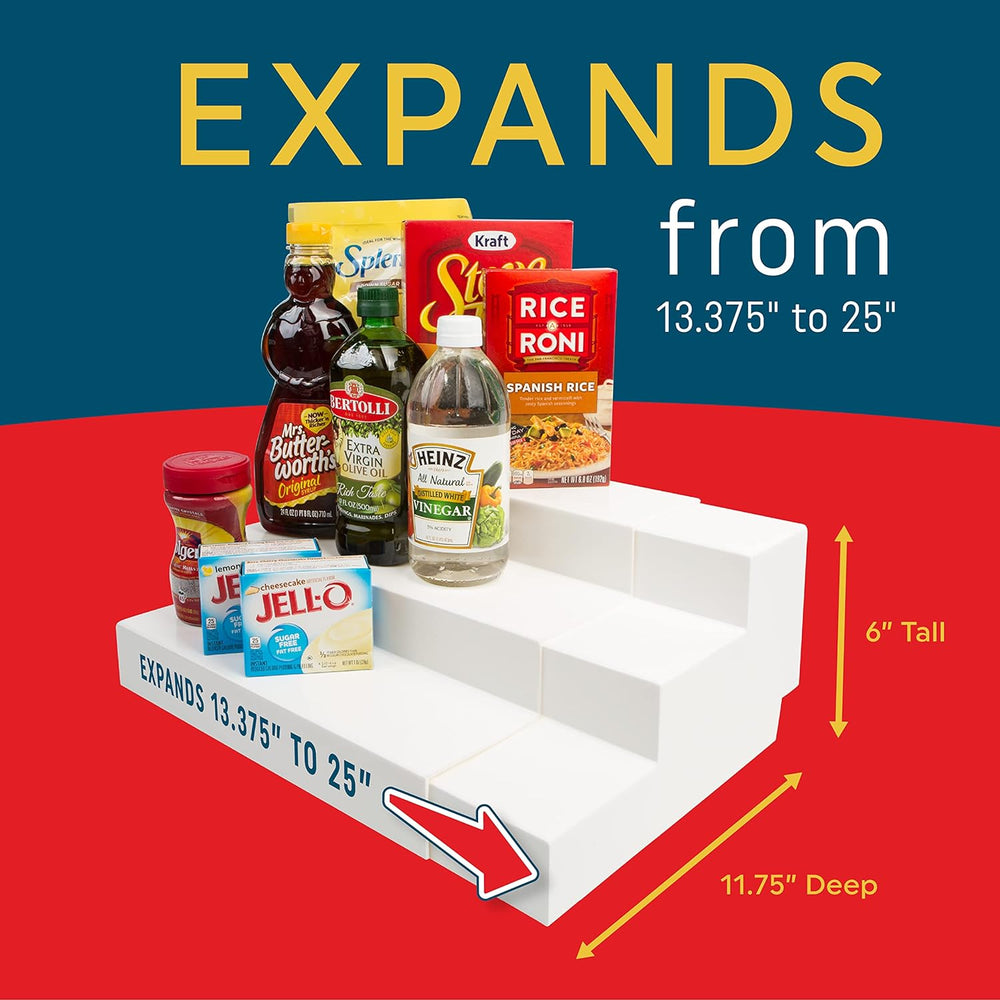 Dial Industries 3 Tier Expandable Pantry Cabinet Shelf Organizer, Mega