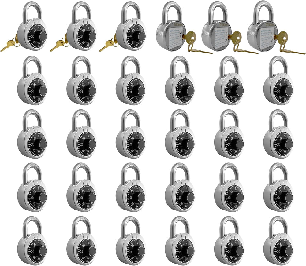 Combination Padlock with Key, 30 Pack 12 Keyed Alike Matching Key