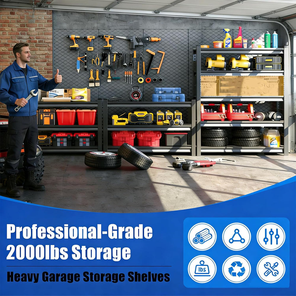 20" D Shelves for Garage Storage, 45" W Metal Garage Shelving Heavy...