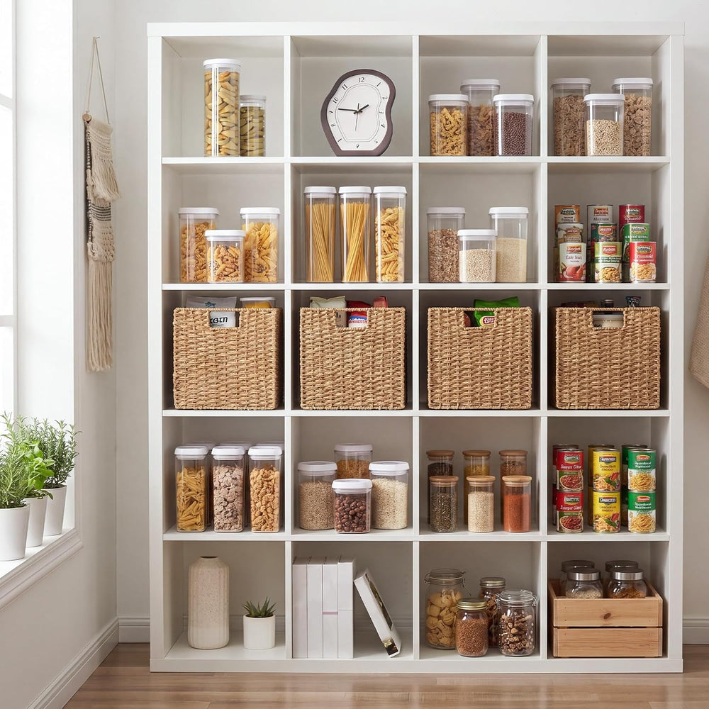 StorageWorks 11 inch Cube Storage Bins, Wicker Baskets,Storage Cube,Natural