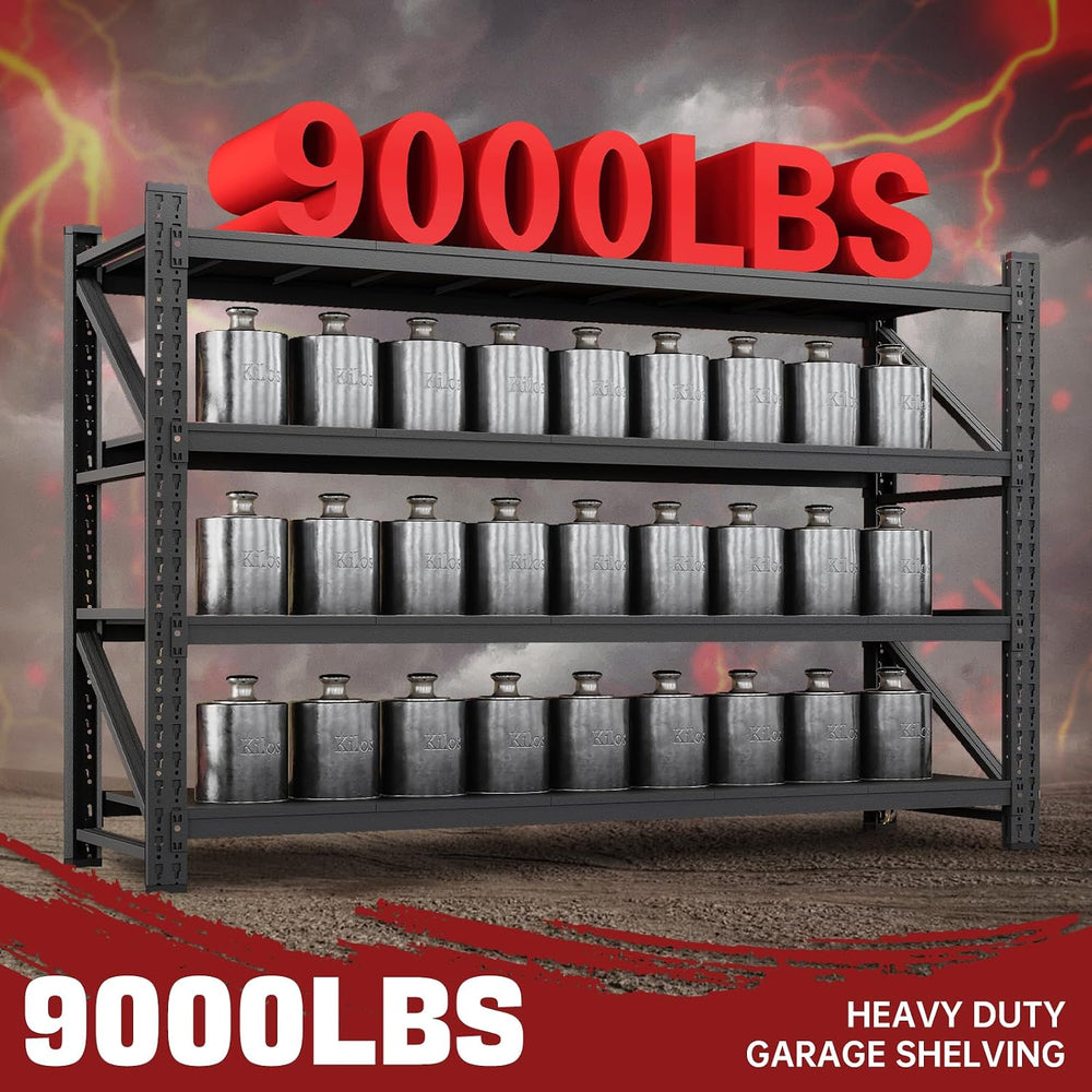 RAVIGIN 9000LBS Storage Shelves, 75" W Garage Shelving Heavy Duty Metal ...