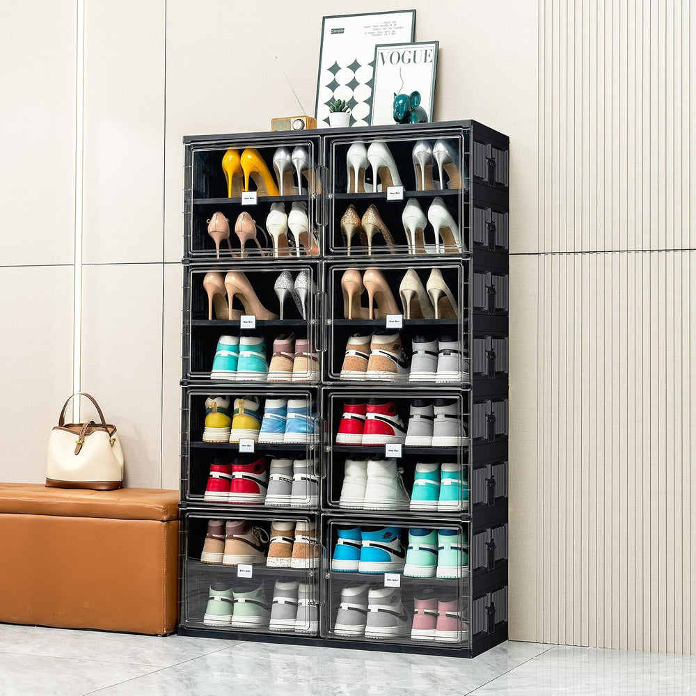 JEKO&JEKO 8 Tiers Foldable Shoe Rack Organizer Cabinet for Closet Entrywa...