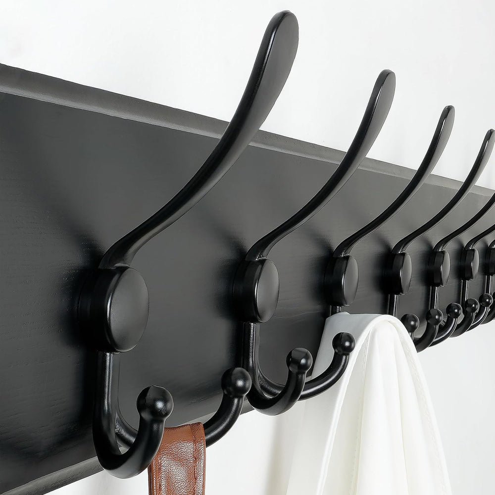SKOLOO Coat Rack Wall Mounted - 38.3'' Long, Wooden, Heavy Duty, Rust...