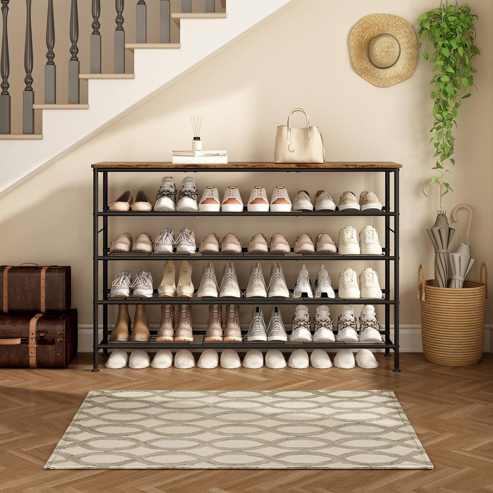 SUOERNUO 5 Tier Extra Long Shoe Rack Organizer Storage for Closet Entryway