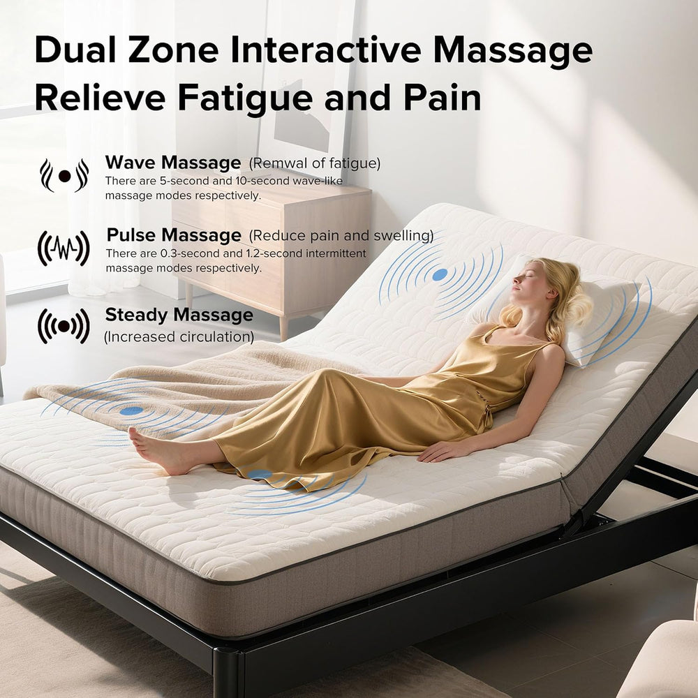 Anwick Queen Adjustable Bed Frame with Massage, Remote & USB Ports (Queen)