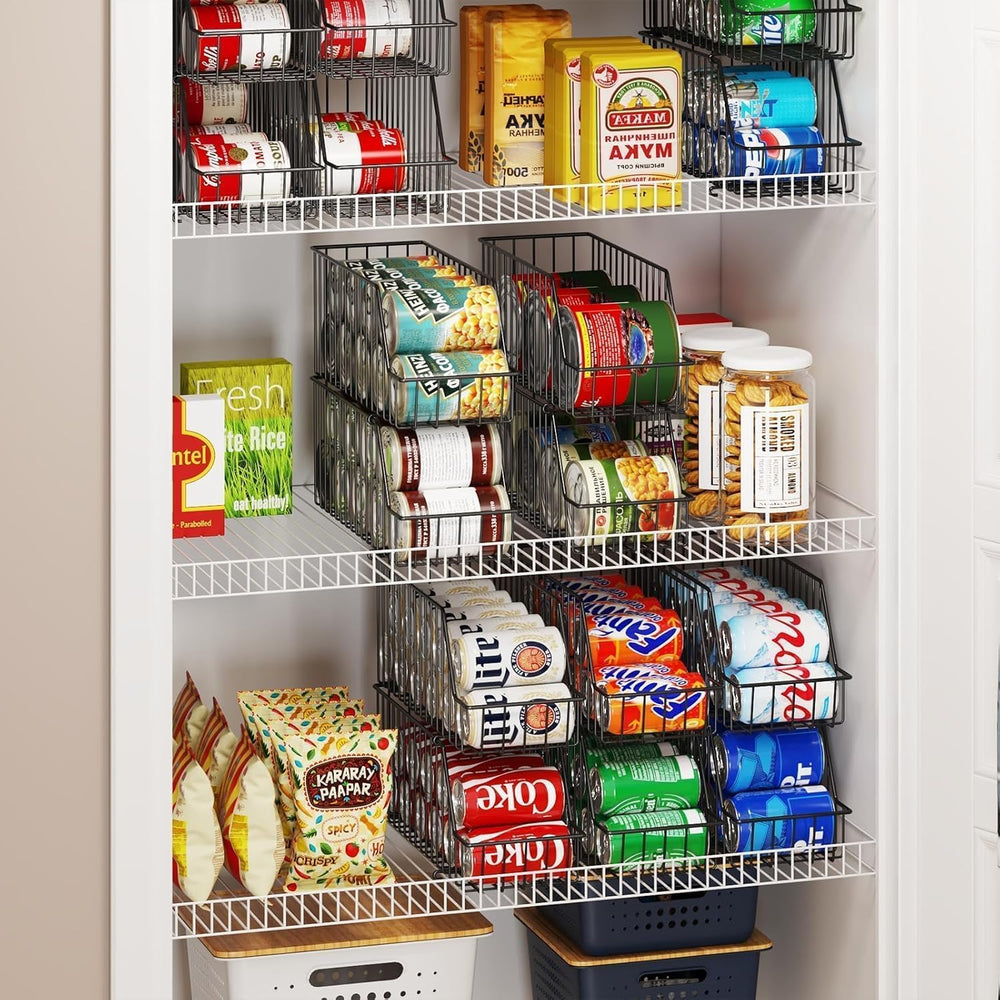 6 Pack Can Storage Organizer for Pantry, Stackble Lengthen Can Holder Rack,Ma...