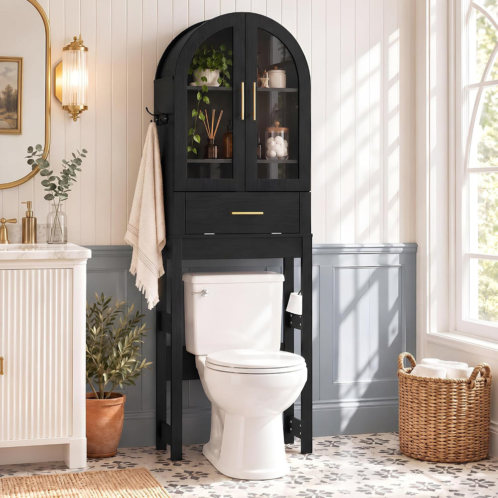 Seang Over The Toilet Storage Cabinet,Arched Toilet Storage Cabinet with Deta...