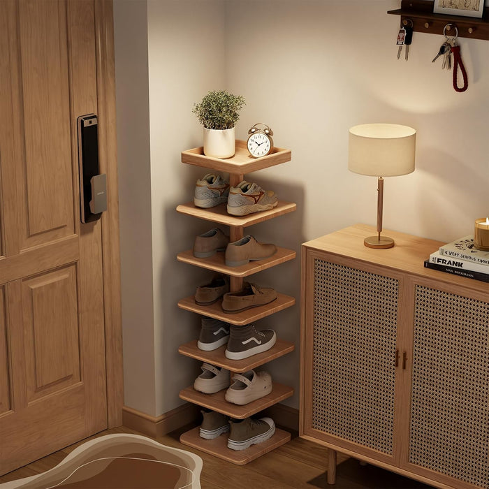 6-Tier Vertical Shoe Rack, Narrow Shoe Tower for Small Space