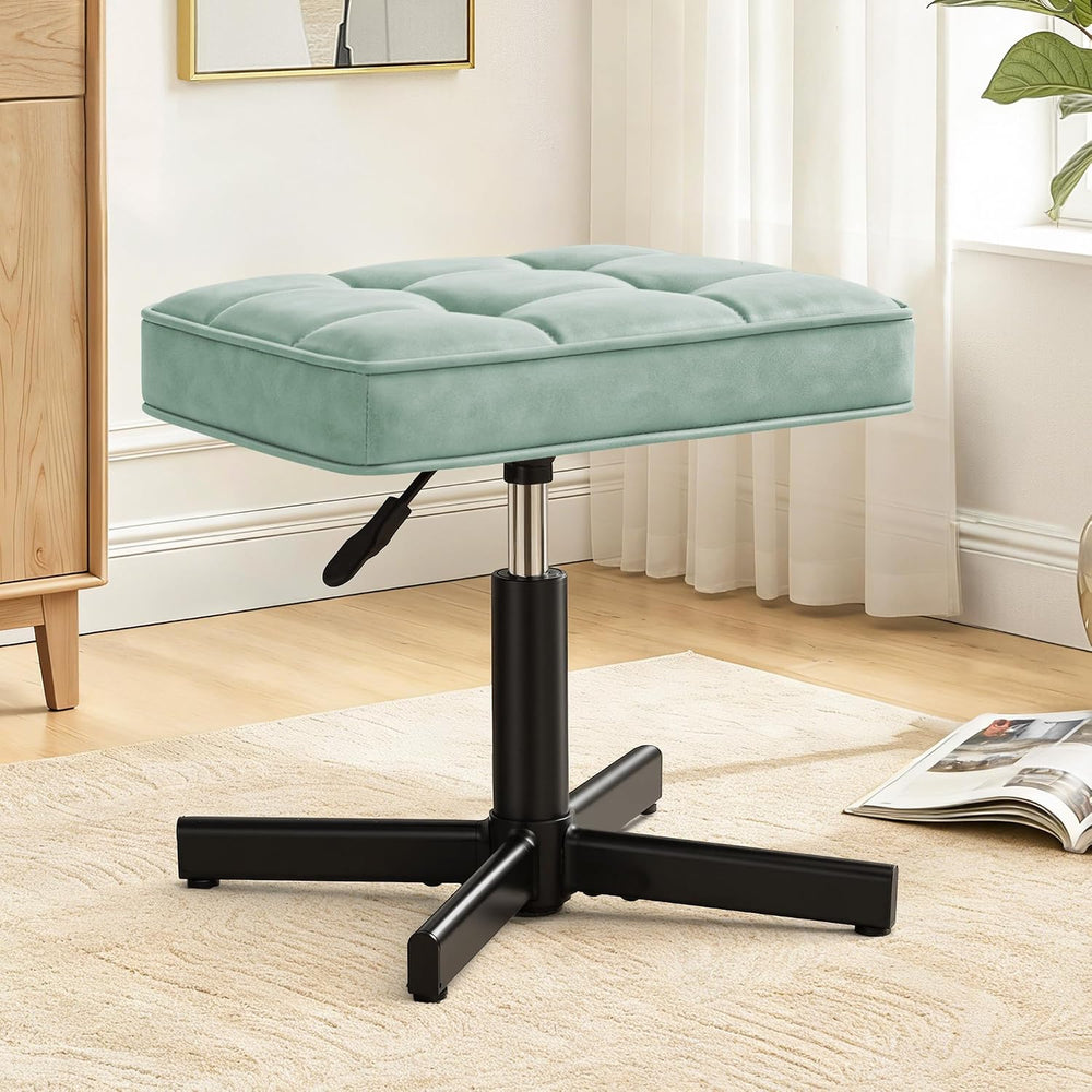 LUE BONA Adjustable Vanity Stool, 15''-19.5'' Foot Rest Under...