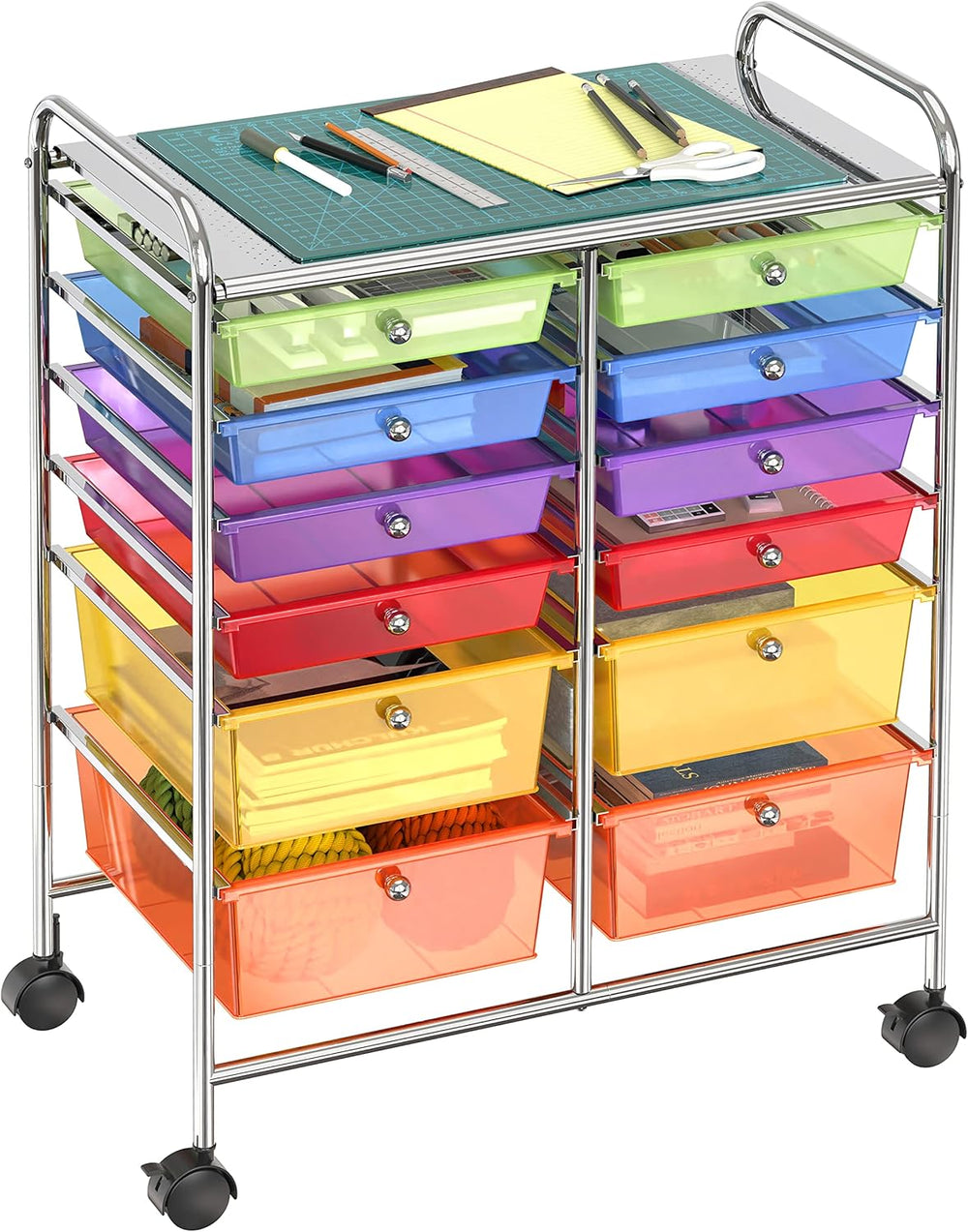 Simple Houseware 12 Drawers Rolling Utility Cart Organizer, Multicolor
