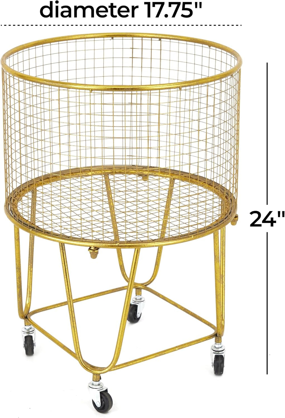 Deco 79 Metal Storage Cart with Wheels 18" x 18" x 24", Satin ...