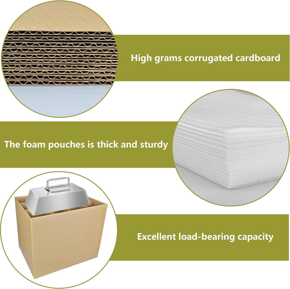 7 Sets Moving Boxes with Divider Kits,16 x 12 x 13 Inch Glassware Dish Packin...