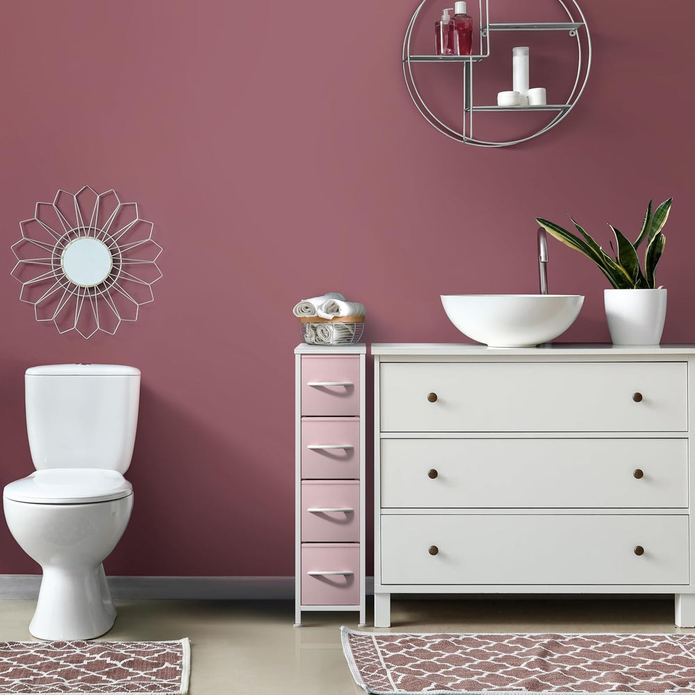 Sorbus 4-Drawer Narrow Dresser for Bedroom (Pink)