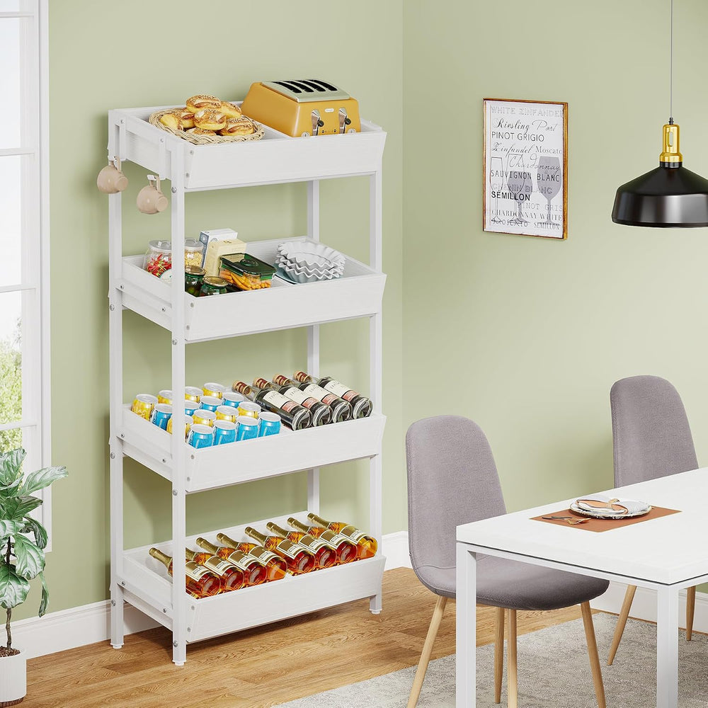 Tribesigns Wood Fruit and Vegetable Basket Stand Rack for Kitchen, Office, St...