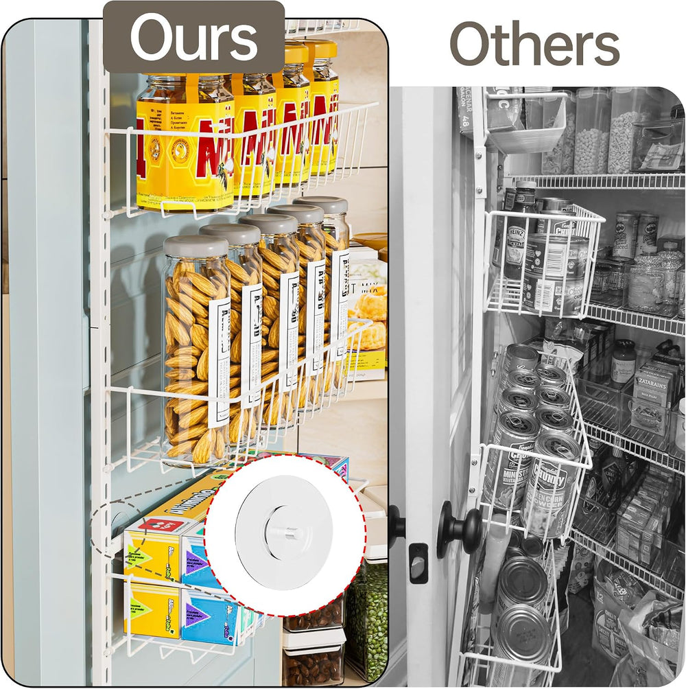 Delamu Adjustable Cabinet Door Organizer, 6-Tier Hanging Spice Rack Organizer...