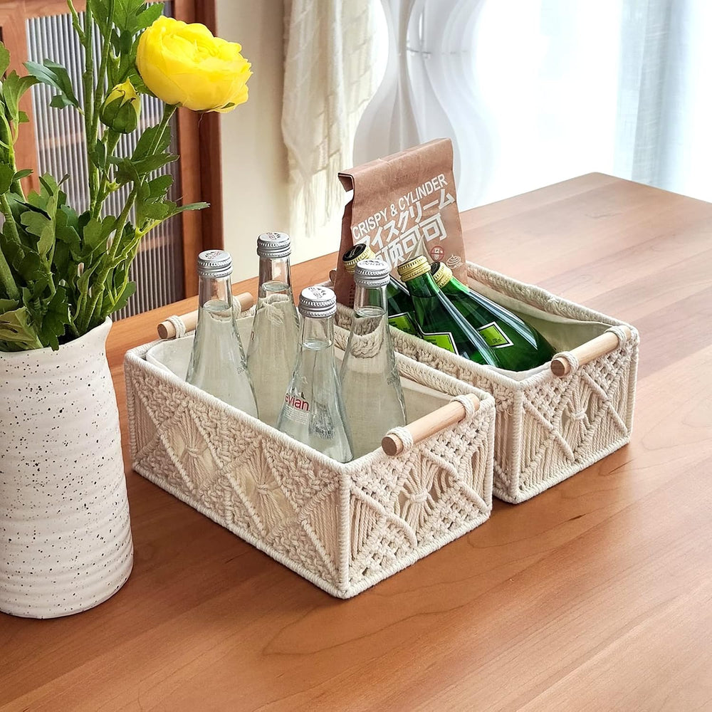 ANMINY 5PCS Macrame Storage Baskets for Organizing Boho Decor Baskets Storage...
