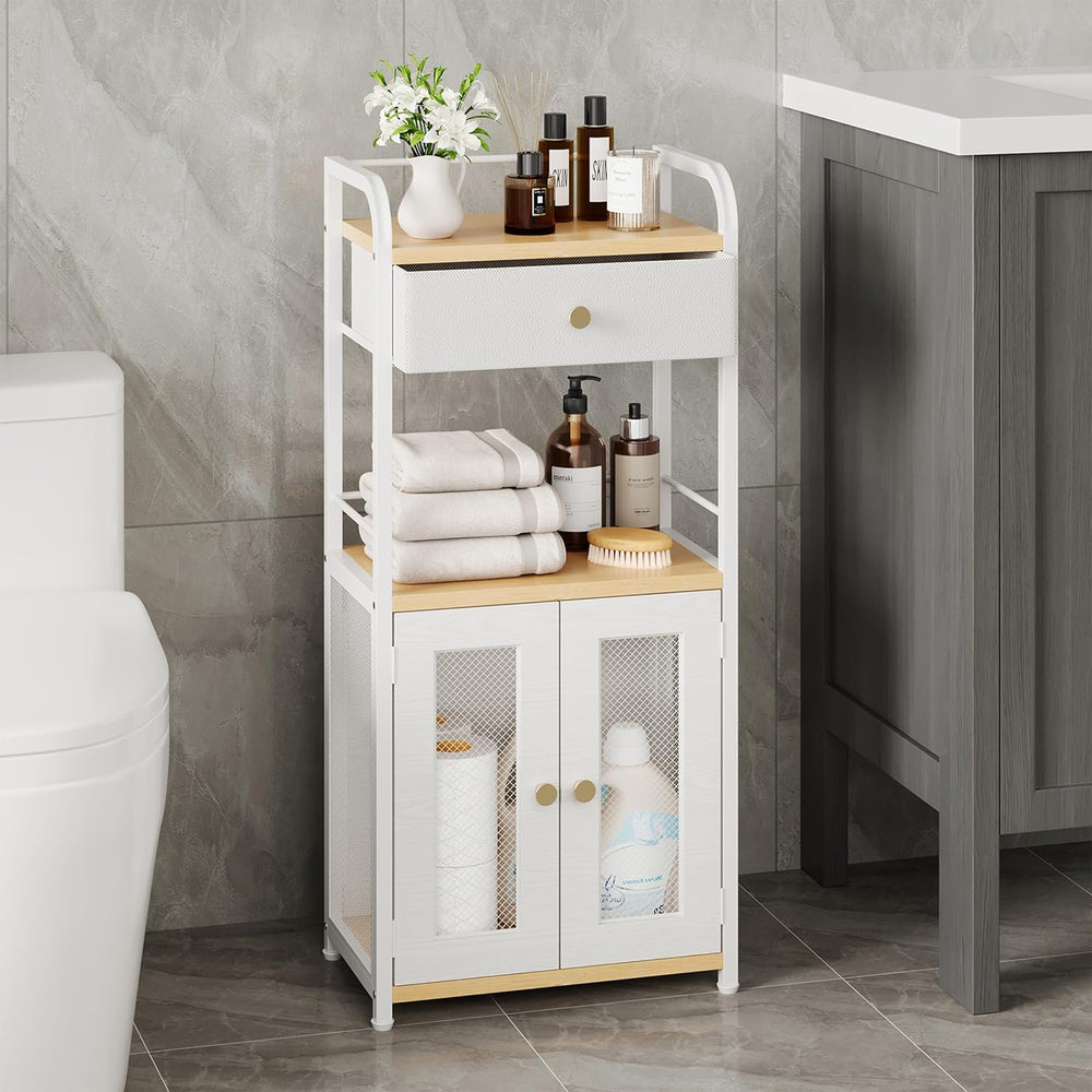 SWTYMIKI 14.57"x32.28" Bathroom Storage Cabinet – Freestanding Stor...