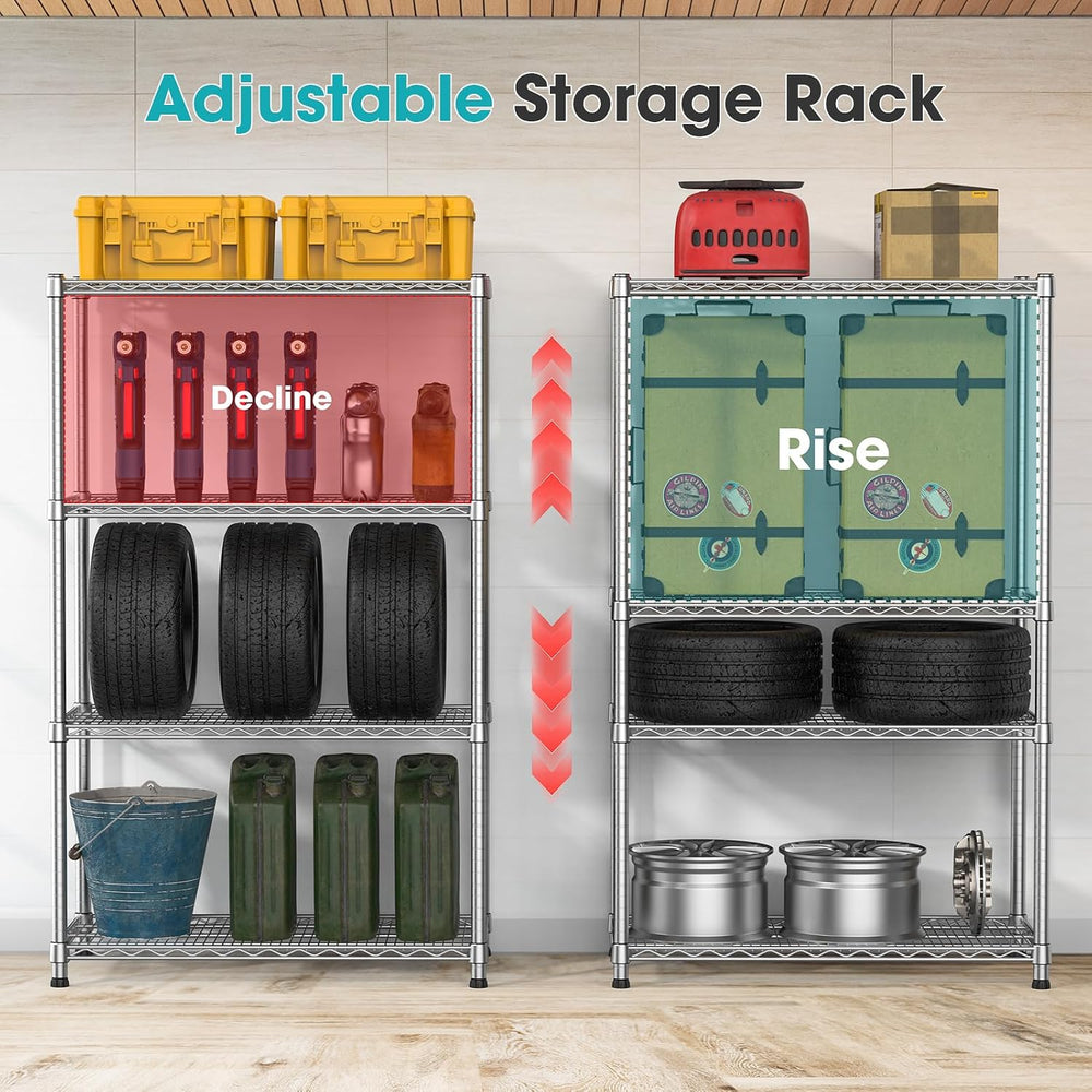 21"Depth Metal Wire Shelving Heavy Duty Storage Shelves Adjustable Garag...