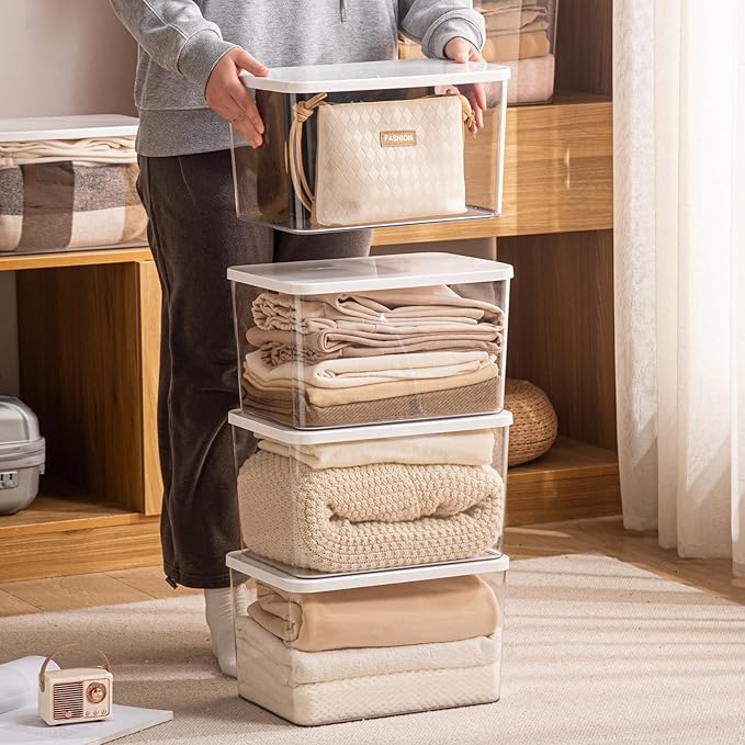 4-Piece Set, Plastic Storage Bin