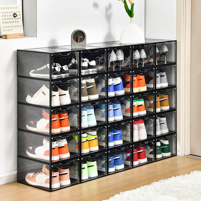 12 Pack Stackable Shoe Storage Organizer