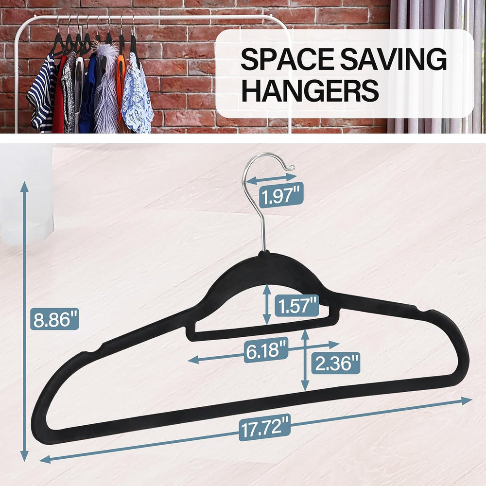 ZENY Velvet Hangers 100 Pack for Suits,Coats, Dress, Non Slip Clothes Hangers...