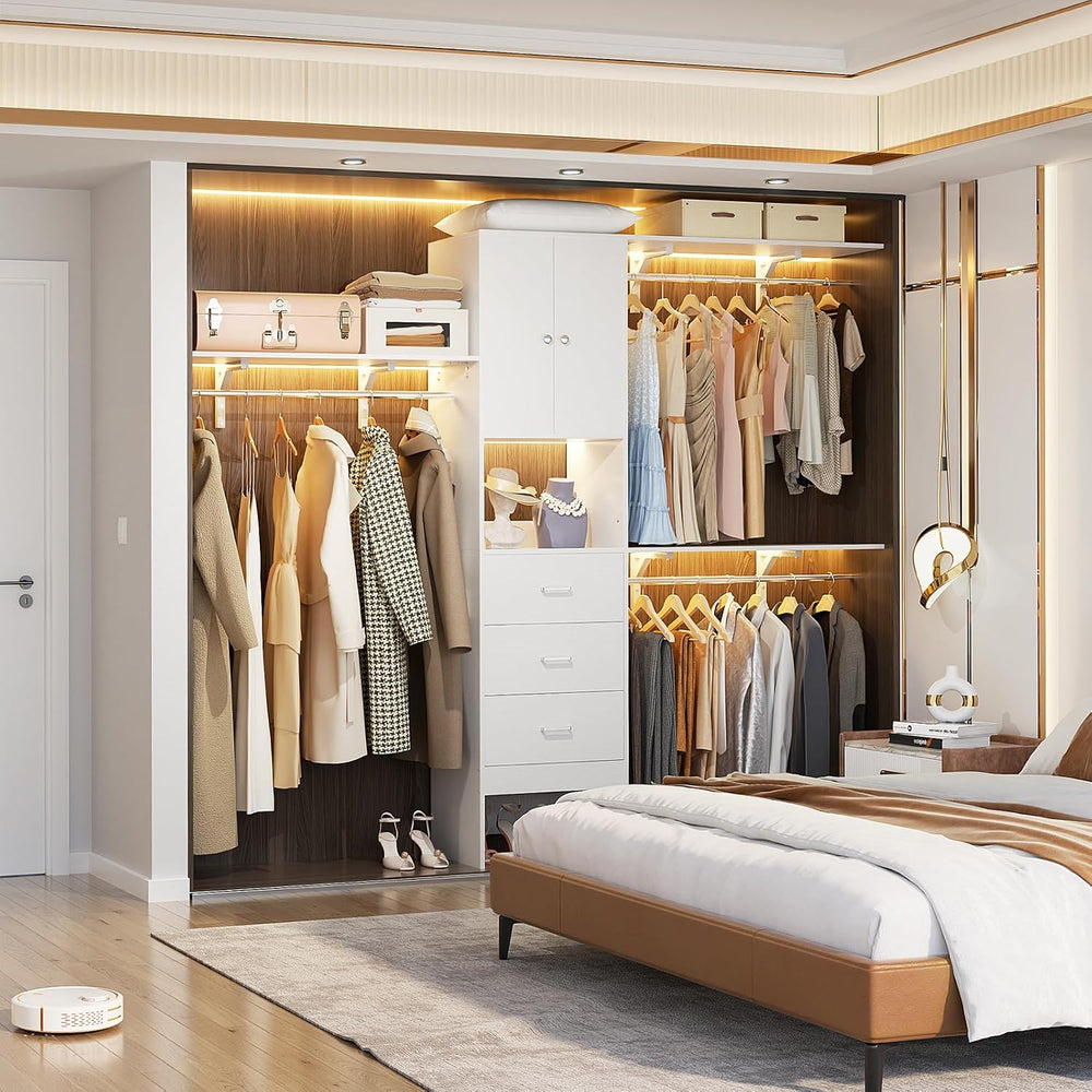 Armocity 96 Inches Closet System with Doors, 8FT Walk In Closet Organizer wit...
