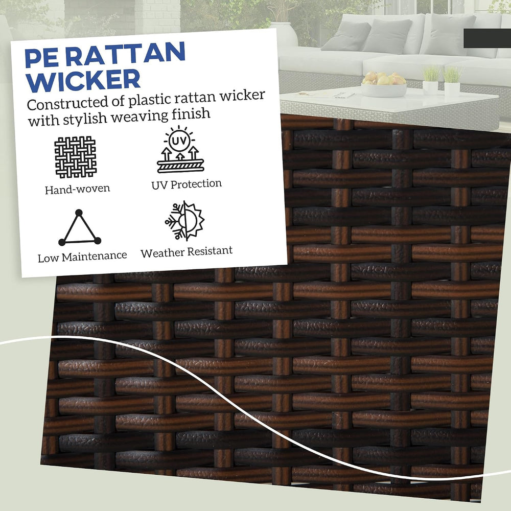 Outsunny 2 Pieces Outdoor Patio Ottomans All Weather PE Rattan Beige
