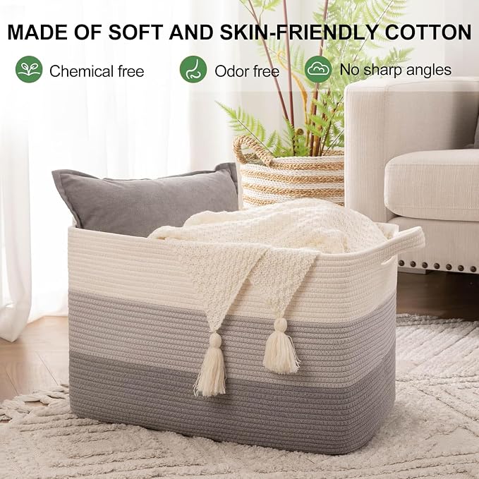 OIAHOMY Rectangle Woven Storage Basket