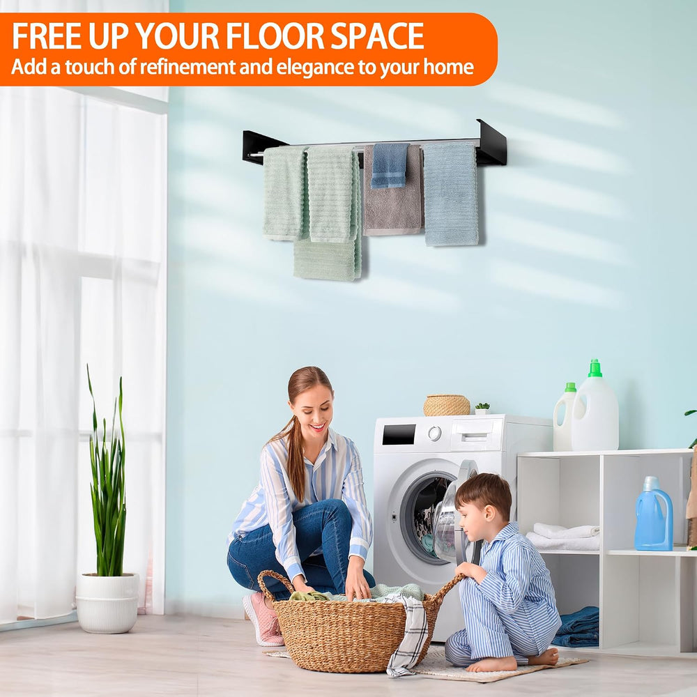FOCHIER F Laundry Drying Rack Wall Mounted Clothes Drying Rack Collapsible wi...