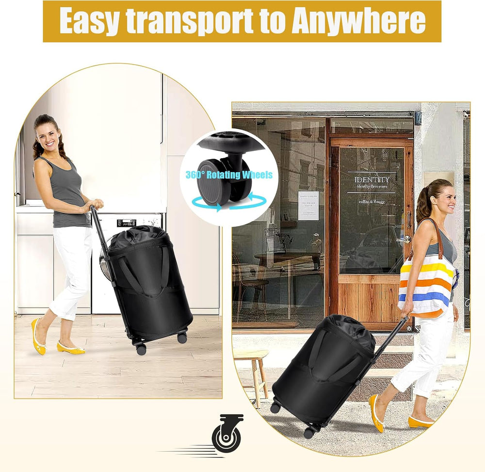Bukere Laundry Hamper with Wheels, Extra Large 3 in 1 Pop Up Basket with Roll...
