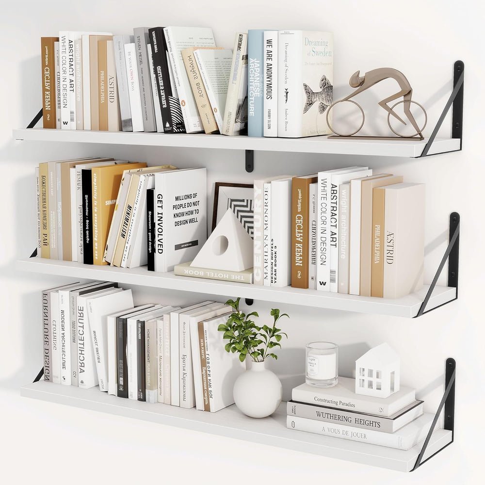 Heimlove Floating Book Shelves for Wall,35.4 Inches Long Wall Mounted Bookshe...