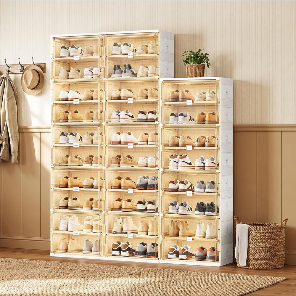 JEKO&JEKO 4 Tiers Foldable Shoe Rack Organizer Cabinet for Closet Entrywa...