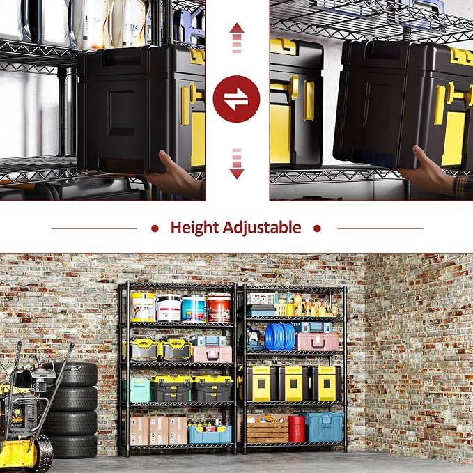 IZEUK 1750 LBS Garage Shelving Wide Storage Shelves Metal Shelves Heavy Duty