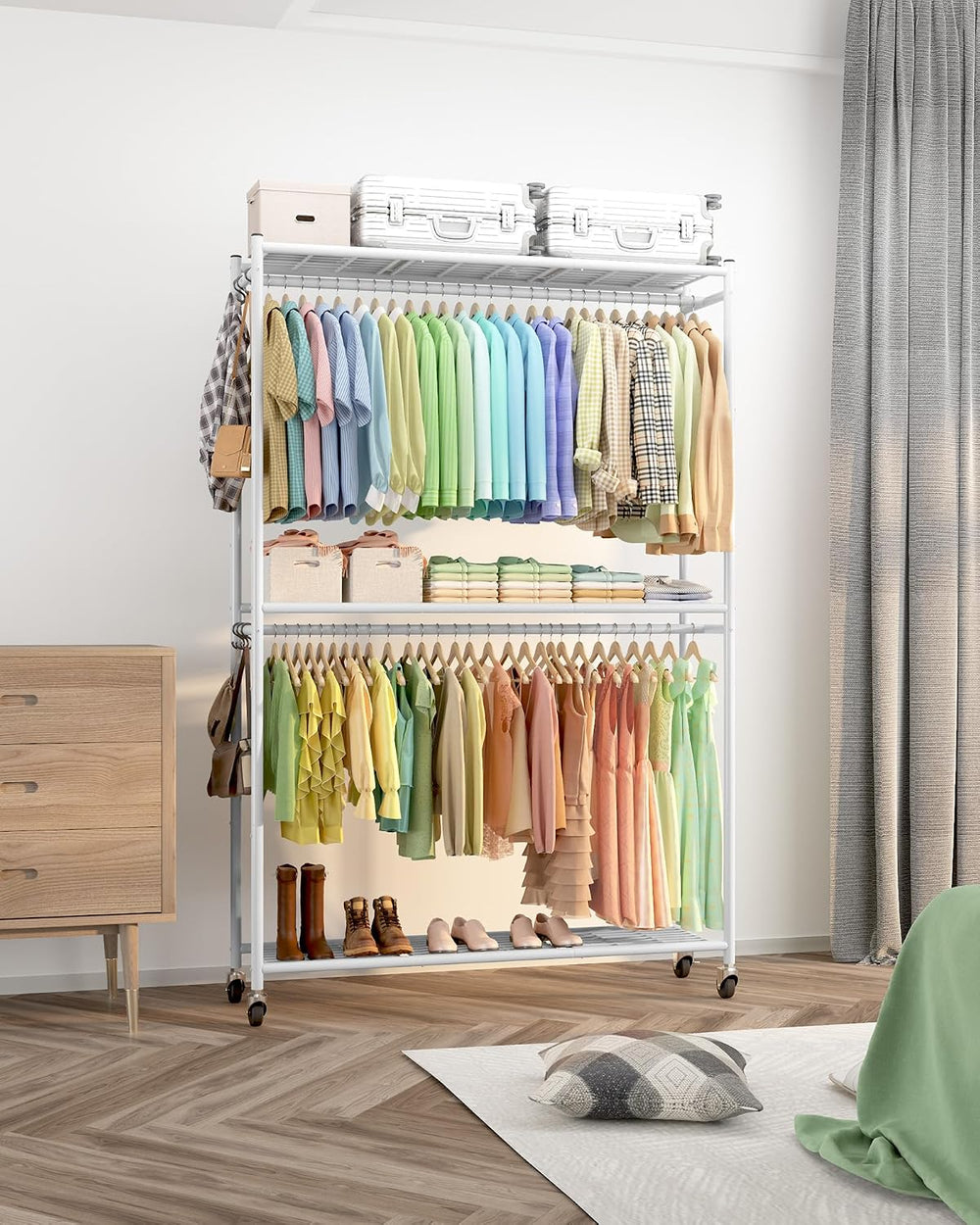 Sakugi Clothes Rack - 45.2" x 12.2" x 79.5" Clothing Rack with...