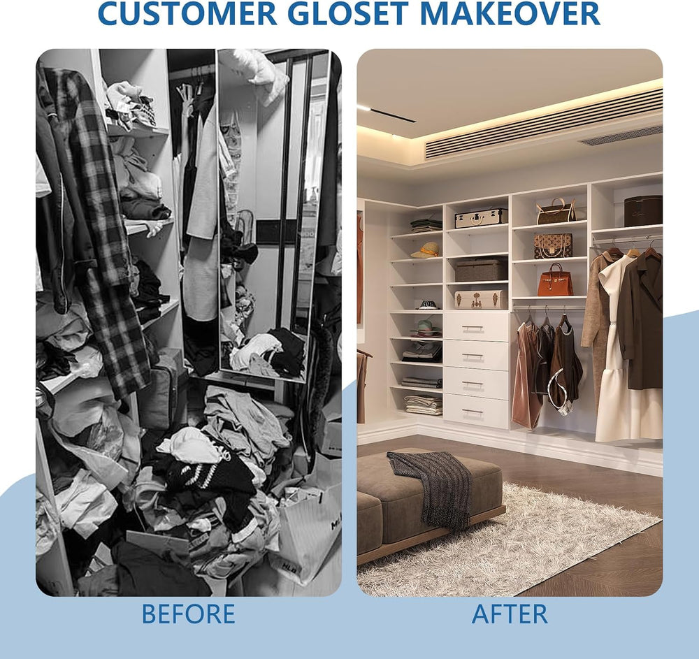 4 Drawer Short Tower Closet Unit, Modular Closet System, Wood Closet System O...