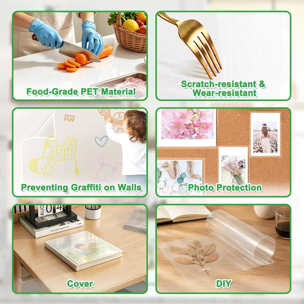 Shackcom 2 Rolls 23.6in X 32.8ft Clear Contact Paper Roll Self-Adhesive Kitch...