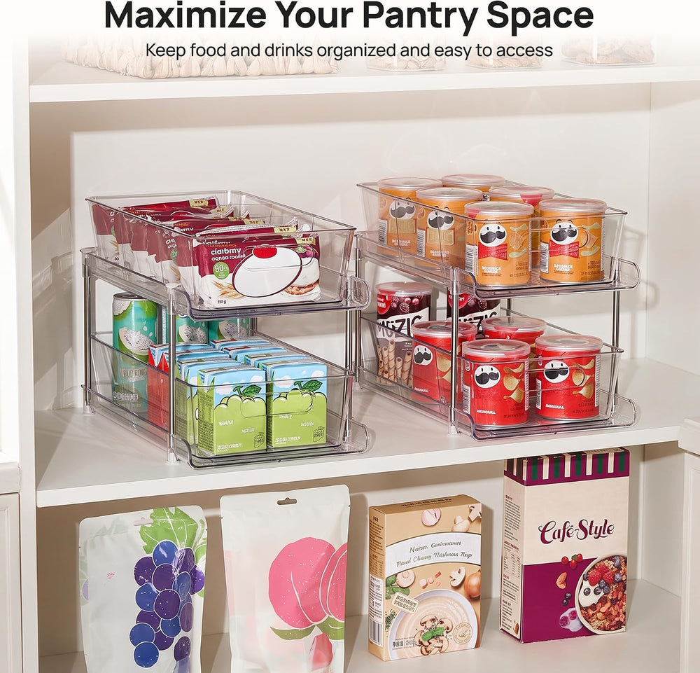 Vtopmart 2 Pack Larger Pull Out Bathroom Under Sink Organizer (M-Standard)