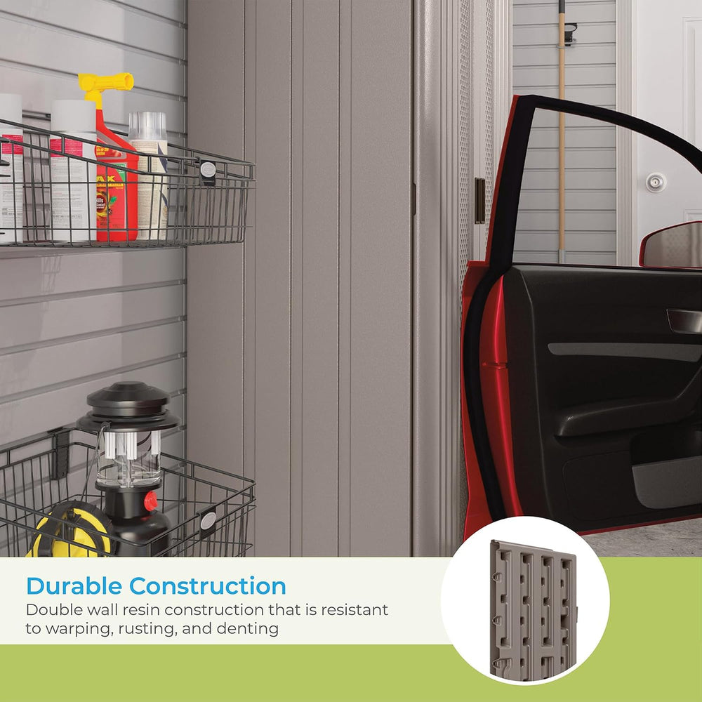 Suncast 80.25" Mega Tall Storage Cabinet, Platinum Garage Storage Cabinet