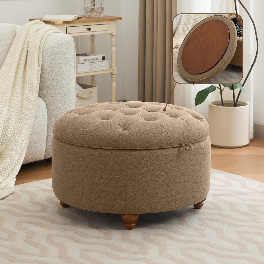 30Inch Round Storage Ottoman