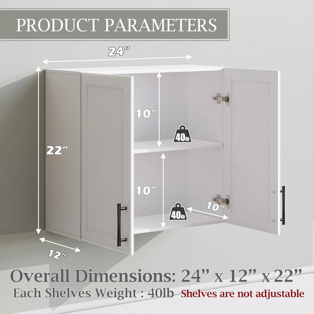 FIMELLO Wall Cabinet, Medicine Cabinet, Wall Amount Cabinet for Bathroom Laun...