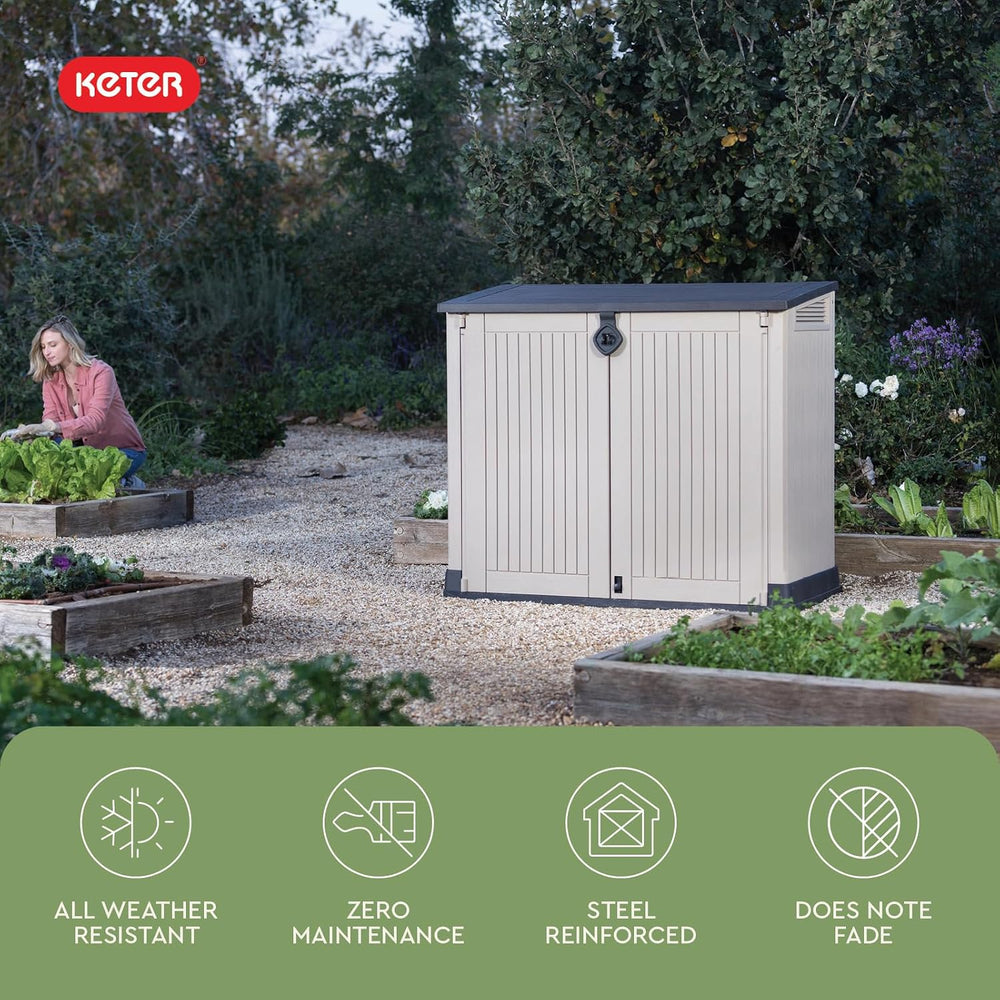 Keter Store-It-Out MIDI Outdoor Resin Storage Shed – Weather-Resistant Horizo...