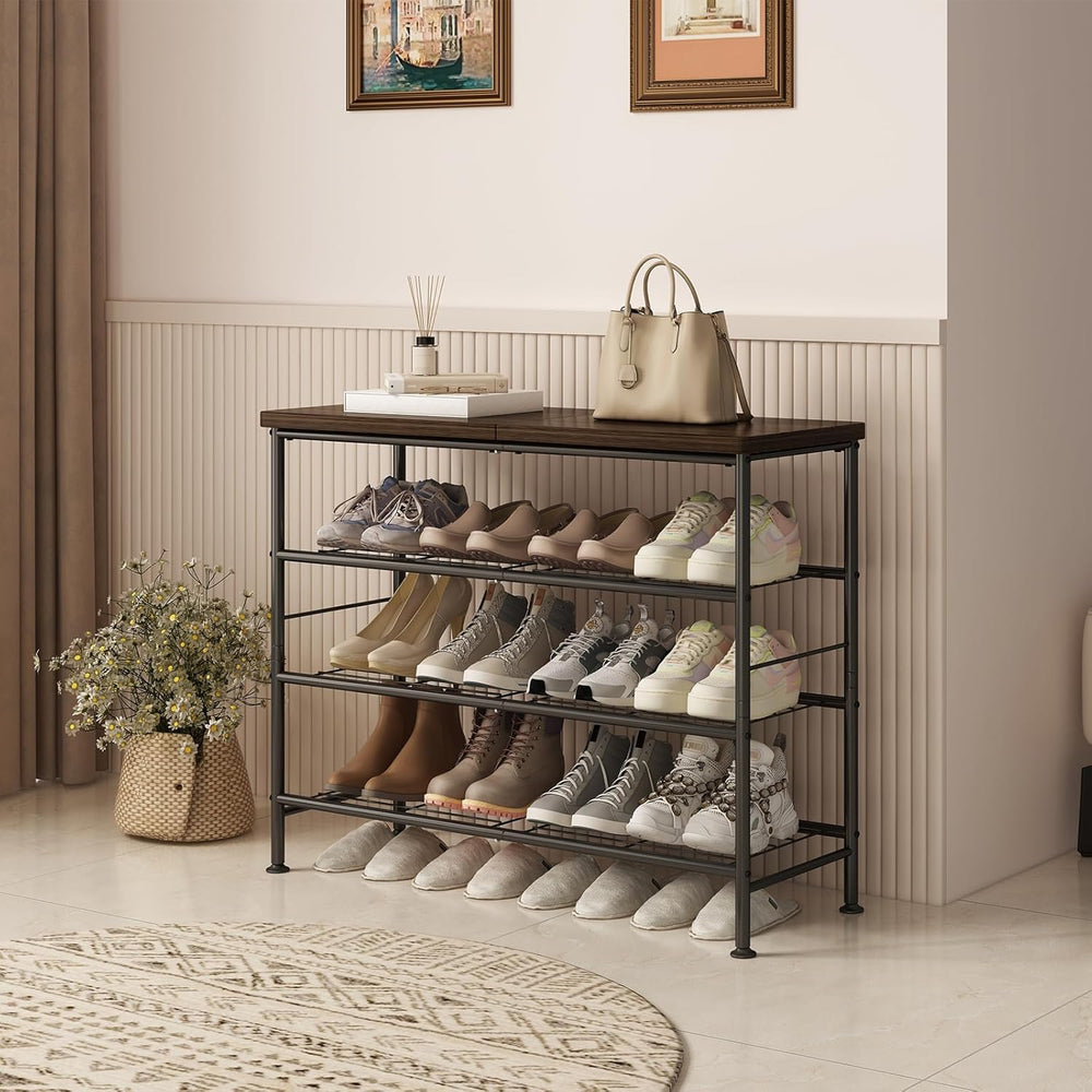 SUOERNUO 4 Tier Shoe Rack Organizer for Closet Shoe Storage for Entryway