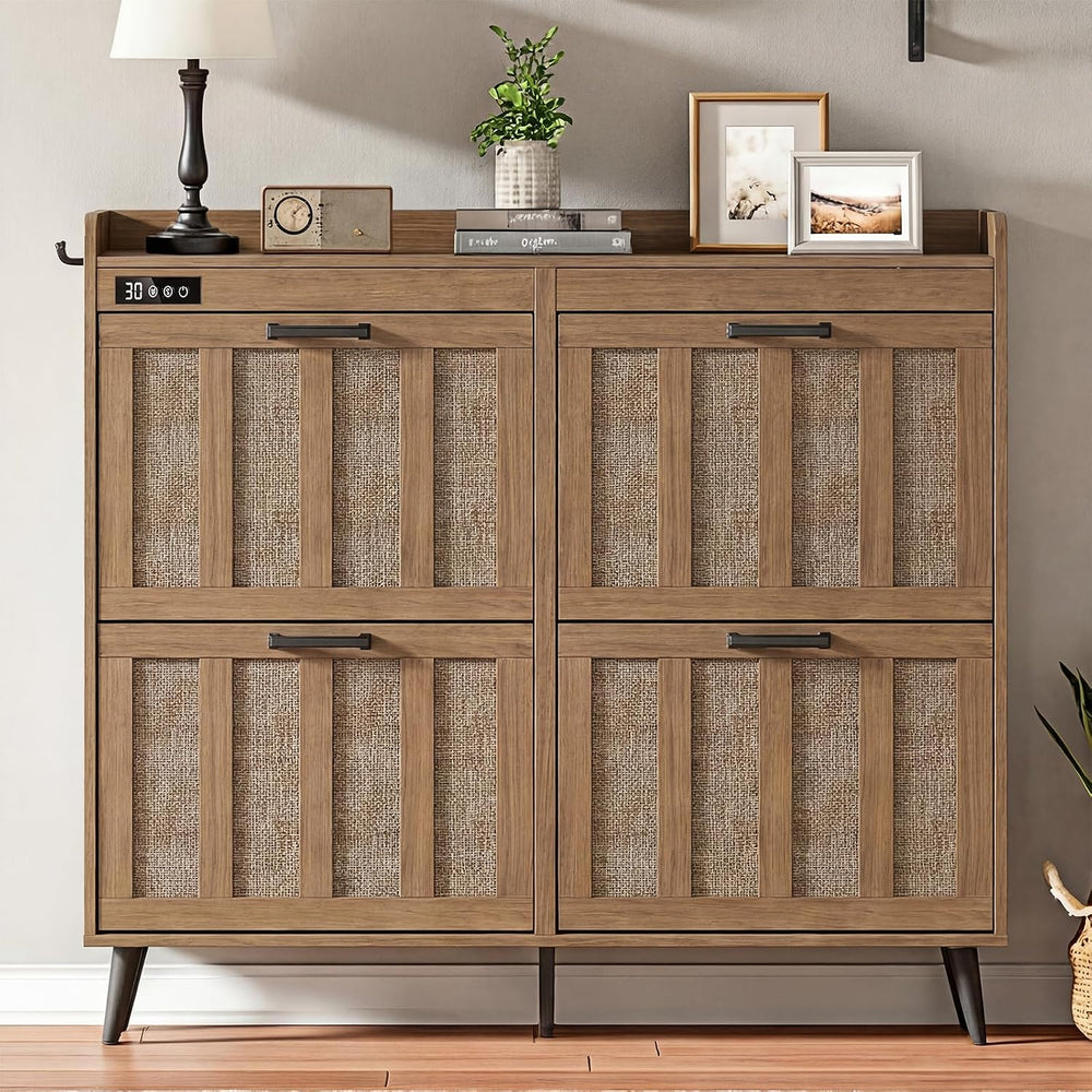 ChooChoo Shoe Storage Cabinet with 4 Flip Drawers and Deodorizer