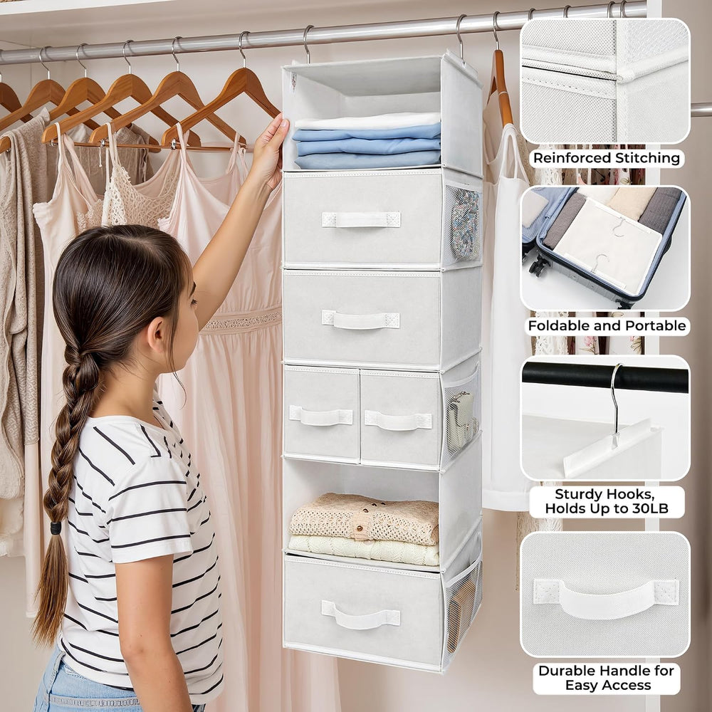 GRANNY SAYS Hanging Closet Organizer, 5 Drawers, 6 Shelves, 6 Pockets