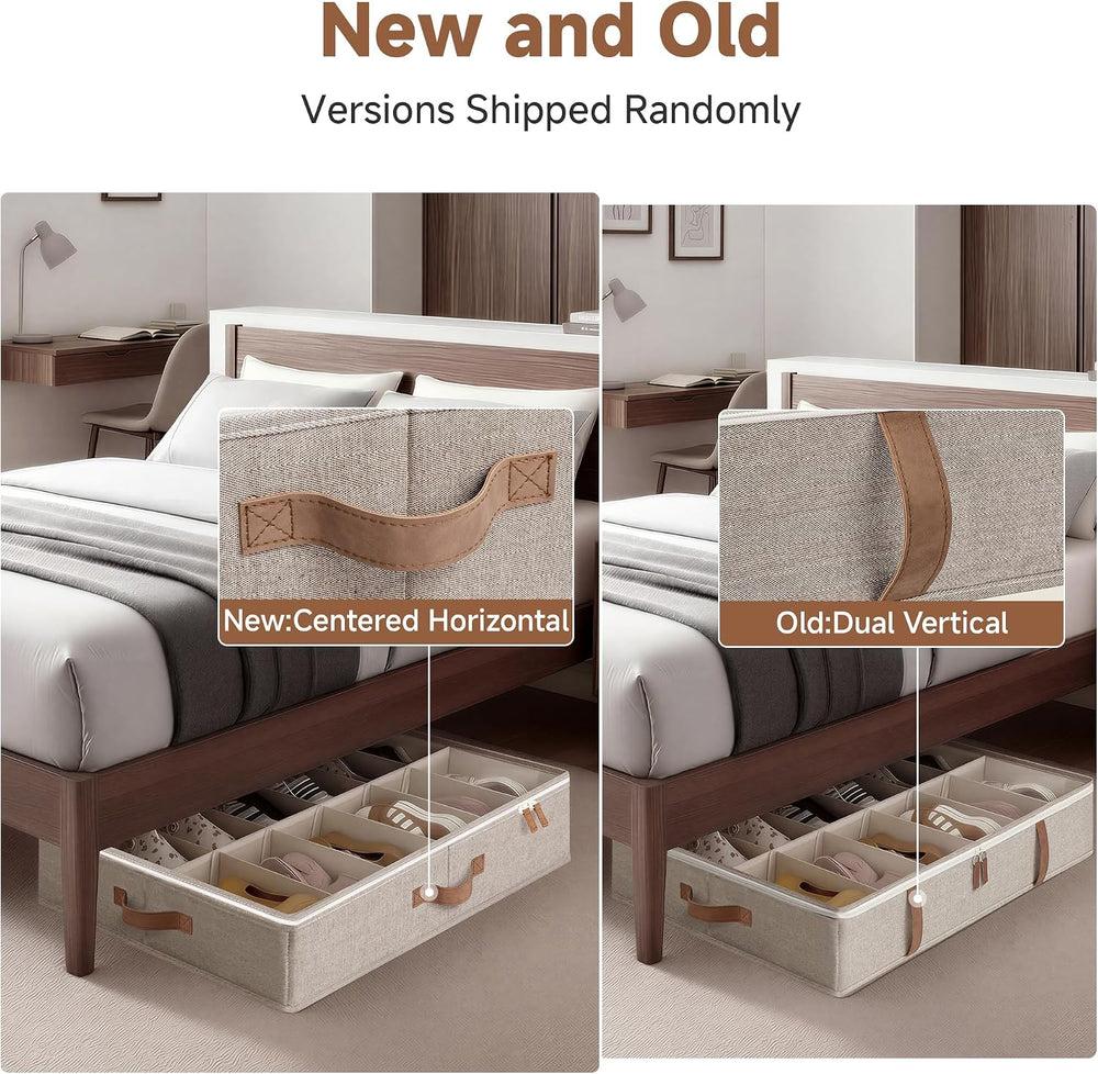 StorageWorks 2-Pack 24-Pair Under bed Shoe Storage Organizer, Taupe